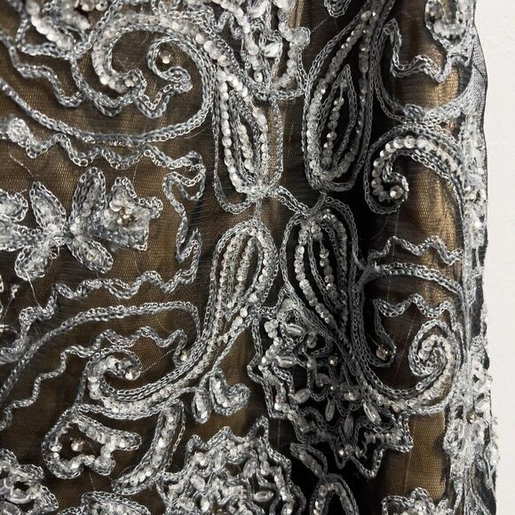 Vintage NWT Sweet Miss Me Skirt Medium Mesh Beaded Sequins Black Y2K Festival - Picture 2 of 6